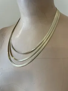 Authentic The Triune Radiance Three-Strand Herringbone Necklace