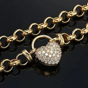 Authentic 18ct Heavy Yellow Gold Plated 10mm Belcher Chain Necklace Featuring a Simulat...