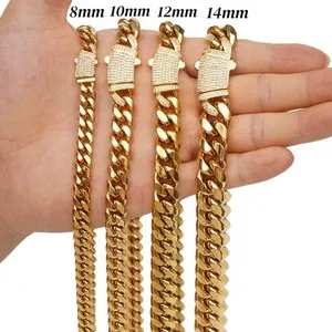 Authentic The Golden Continuum: 18k Gold-Plated Miami Cuban Link Chain and Bracelet