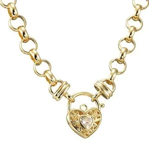 Authentic 18ct Heavy Yellow Gold Plated 10mm Belcher Chain Necklace with a Filigree Sto...