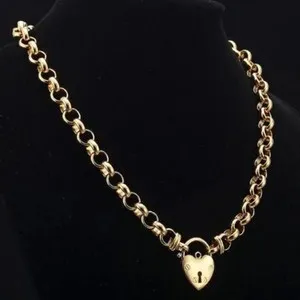 Authentic 18ct Heavy Yellow Gold Plated 10mm Belcher Chain Necklace Featuring a Plain L...