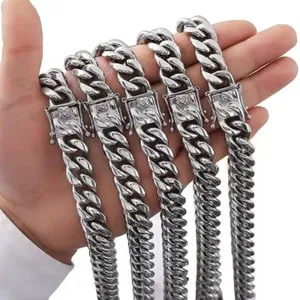 Authentic Men's Miami Cuban Chain Necklace/Bracelet 18k Gold Plated 8-18MM