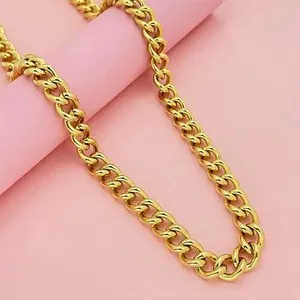 Authentic Gold plated necklace hot selling 10MM 55CM large circle necklace
