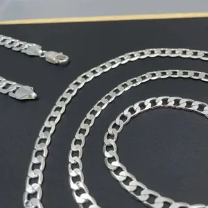 Authentic Link Chain Necklace 925 Sterling Silver Rose Gold Plated 2-12mm Men Jewelry