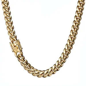 Authentic Mens Miami Cuban Link Chain Or Bracelet 18k Gold Plated 8mm-18mm