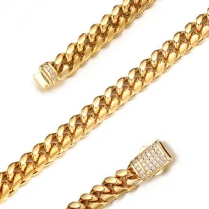 Authentic Men Women 18k Gold Plated Curb Cuban Link Chain Necklace Jewelry
