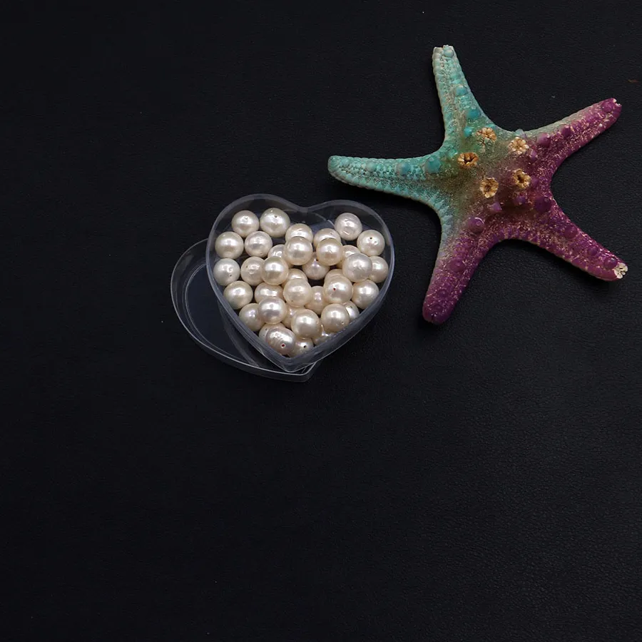 Authentic Literary Transparent Plastic Heart-Shaped Jewelry Storage Box Portable Organizer for Necklaces Bracelets and Beads