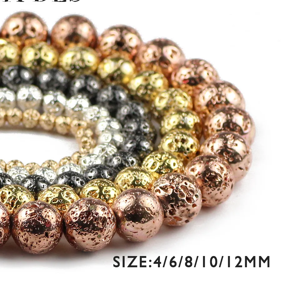 Authentic Ember And Sun The Alchemical Gold- Dipped Volcanic Beads