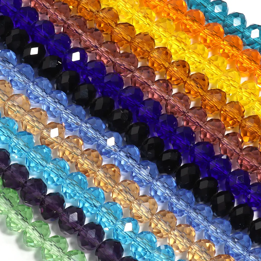 Authentic 55-108pcs/lot 3/4/6/8/10mm Colorful Faceted Crystal Glass Beads Abacus Beads Loose Spacer Beads For Jewelry Making Accessories