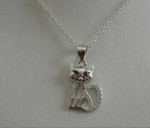 Authentic Real Moissanite 0.50Ct Round Cut CAT 925 Silver Pendant 14K White Gold Plated