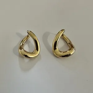 Authentic Astrid and Miyu Large Molten Hoops in 18K Gold Plated Recycled Sterling Silver