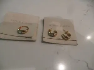 Authentic ASTRID & MIYU ring & mini earring18K gold plated recycled sterling silver