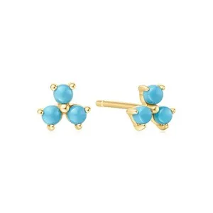 Authentic Ania Haie Gold Plated Sterling Silver Turquoise Stud Earrings 100% Recycled