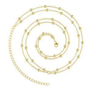 Authentic Sexy Women Lady 14K Gold Plated Waist Chain Belly Chain Beaded Body Chain Adjust