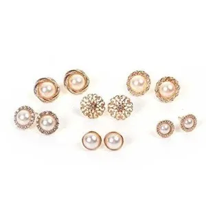 Authentic Sexy Sparkles 6 Pairs Small Stud Gold Plated Earrings Ear Posts Womens Girls Ass