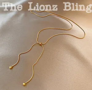 Authentic Classic Sexy Gold Plated Sliding Clavicle Necklace