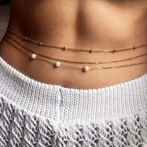 Authentic 14K Gold Plated Waist Chain, Stomach Body Jewelry, Sexy Belly Chain