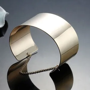 Authentic SEXY SPARKLES Sexy Sparkles Women Wide Cuff Bangles Bracelet Gold Plated 16.2cm(