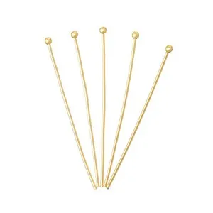 Authentic Sexy Sparkles 50 Pcs, Head Pins Ball 18k Gold Plated 3cm Long, 0.6mm (22 Gauge)