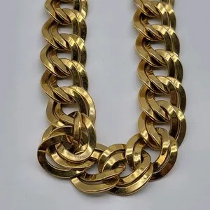 Authentic Chunky Vintage Statement Necklace Gold Plated Bling Sexy Heavy