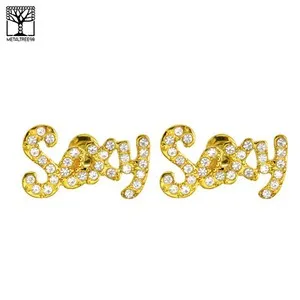 Authentic Sacred Word of Power Studs - Golden Aura Amplifier Earrings