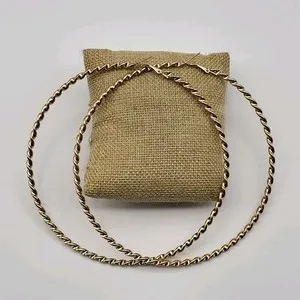 Authentic Massive 4.5" gold plated hoop earrings Bold Club Kid Sexy Statement