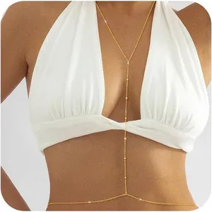 Authentic 14K Gold Plated Body Chain for Women - Sexy Waist Beads Chain, Adjustable Beach