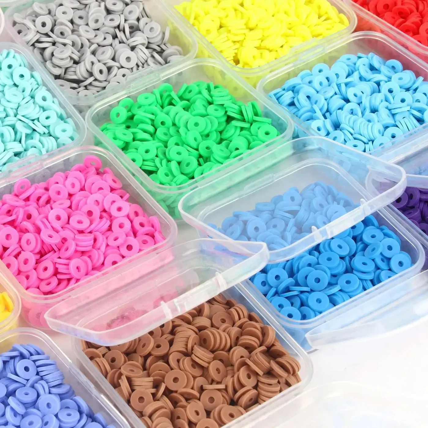 Authentic 500Pcs/Box 6mm Recyclable Polymer Clay Disc Loose Charms Beads Boho 34 Colors Wristband Handmade Spacer Beads For Jewelry Making