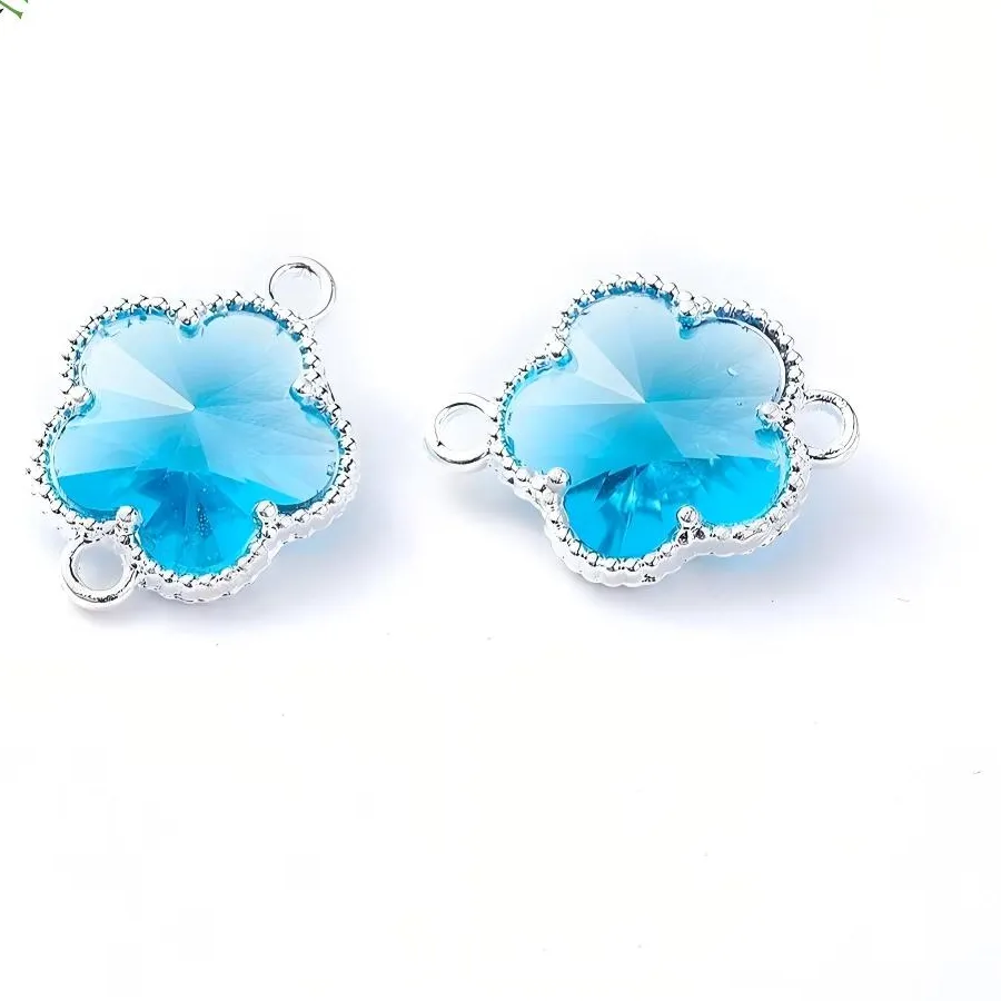 Authentic Ethereal Bloom Connectors - Sacred Geometry Glass Flower Charms for Manifestation