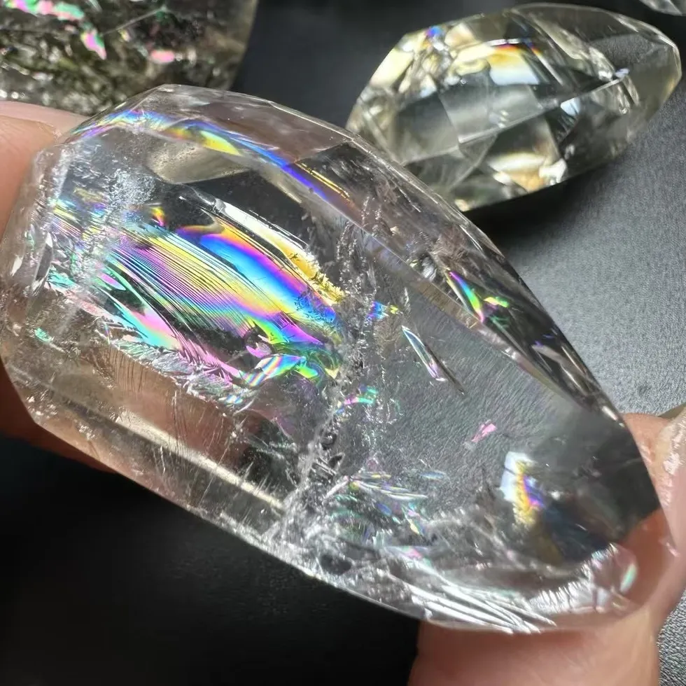 Authentic 1 Pc Fengbaowu Natural Rainbow Rock Quartz Irregular Shape Stone DIY For Pendant Reiki Healing Stone Jewelry For Women Men