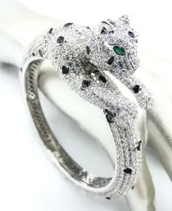 Authentic The Nocturnal Guardian: Enigmatic Leopard Bangle of Celestial Radiance