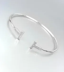 Authentic LUXURIOUS Thin Dainty 18kt White Gold Plated CZ Crystals Petite Cuff Bracelet