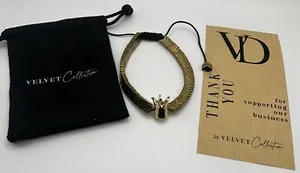 Authentic Luxurious Gold Plated Men’s Bracelet, Gold Crown Bracelet, Gold