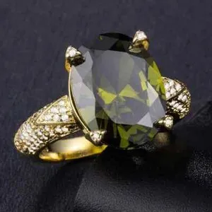 Authentic 4.11 Ct CZ Luxurious Women Ring 18K Gold Plated Proposal Ring Love Ring