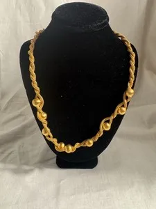 Authentic Luxurious Handcrafted Thai Woven Necklace (24K Gold-Plated Fine Silver)
