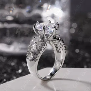 Authentic The Eternal Sparkle: 3.50Ctw Round Cut Moissanite Ring in 14K White Gold Plated