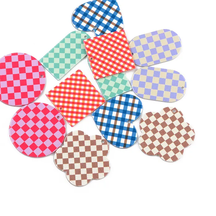Authentic 10PCS Luxury Style Line Love Flower Square Hand Made Earrings Connectors DIY Pendant Jewelry Findings Components Charms