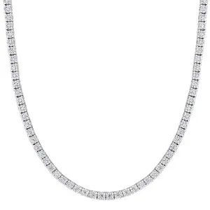 Authentic Voss+Agin 12.5 Carat Brilliant Sapphire Tennis Necklace (14k Gold Plated, 18")