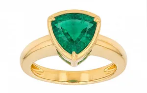 Authentic 4.00 Carat Natural Emerald 14k Gold Plated 925 Silver Handmade Engagement Ring
