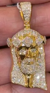 Authentic 2.01 CARAT CERTIFIED LAB GROWN DIAMONDS STERLING SILVER GOLD PLATED 1.75 INCHES