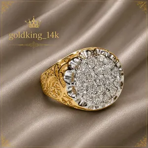 Authentic Men's 1.10 Carat Round Moissanite Design Ring 14K White Gold Plated 925 Silver