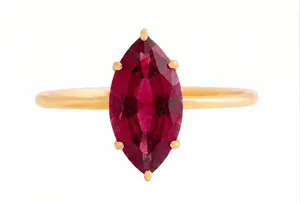 Authentic Natural Ruby 3.25 Carat 14k Gold Plated 925 Silver Handmade Birthstone Ring