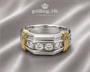Authentic Men's 1.05Carat Round Moissanite Band Ring 14K White Gold Plated 925 silver
