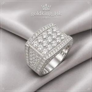Authentic The Radiant Astral Moissanite Pinky Ring in 14K White Gold Over Sterling Silver