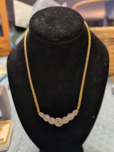 Authentic 3.00 Carat Diamond Gold Plated Necklace