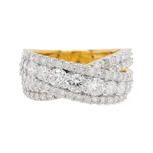 Authentic 2.50 CARAT LAB GROWN DIAMONDS STERLING SILVER GOLD PLATED ENGAGEMENT WEDDING RIN