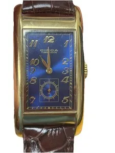 Authentic Circa Timepiece Rectangular Watch 23 Carat gold plated
