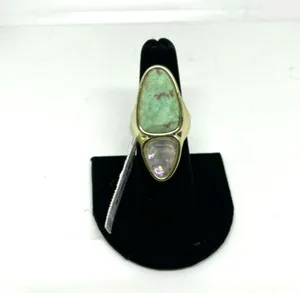 Authentic Kendra Scott Gold Plated Margot Sea Green Mix Cocktail Ring MSRP $128 Size 7