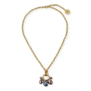 Authentic Mignonne Gavigan Margot Black Pearl Necklace in gold plated chain