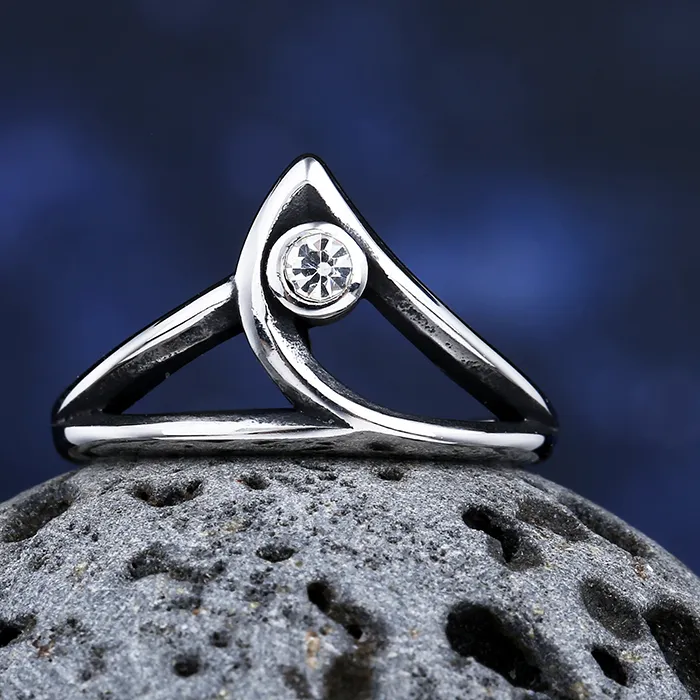 Authentic 2024 316L Enagagement Saga Cos Game Ring With Zircon For Man Women Geometric Jewelry Valentine